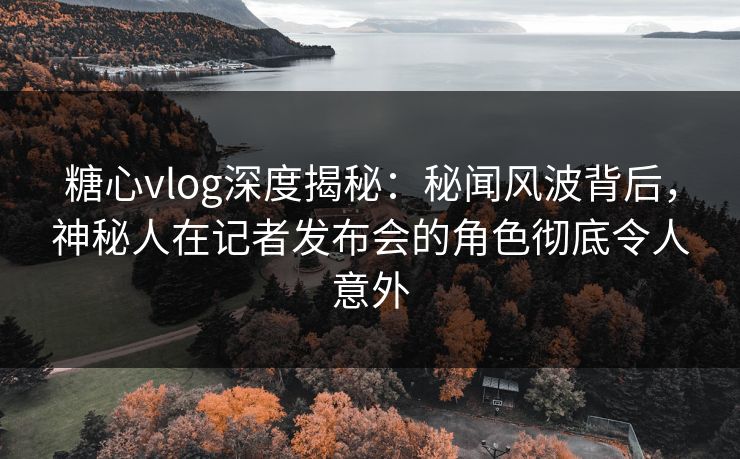 糖心vlog深度揭秘：秘闻风波背后，神秘人在记者发布会的角色彻底令人意外