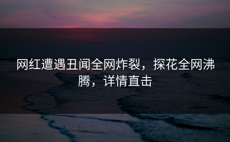 网红遭遇丑闻全网炸裂，探花全网沸腾，详情直击