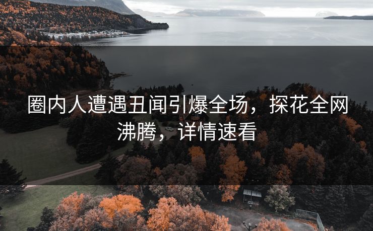 圈内人遭遇丑闻引爆全场，探花全网沸腾，详情速看